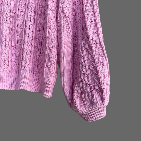 SO ME Pom Pom Textured Knit Sweater Top main image 1